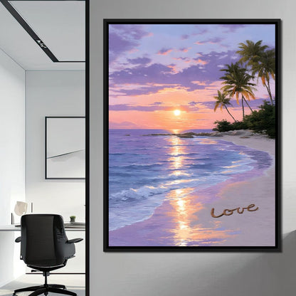 Tropical Dusk Serenity Love Canvas Wall Art