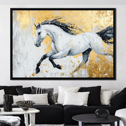 Golden Freedom Gallop Canvas Wall Art