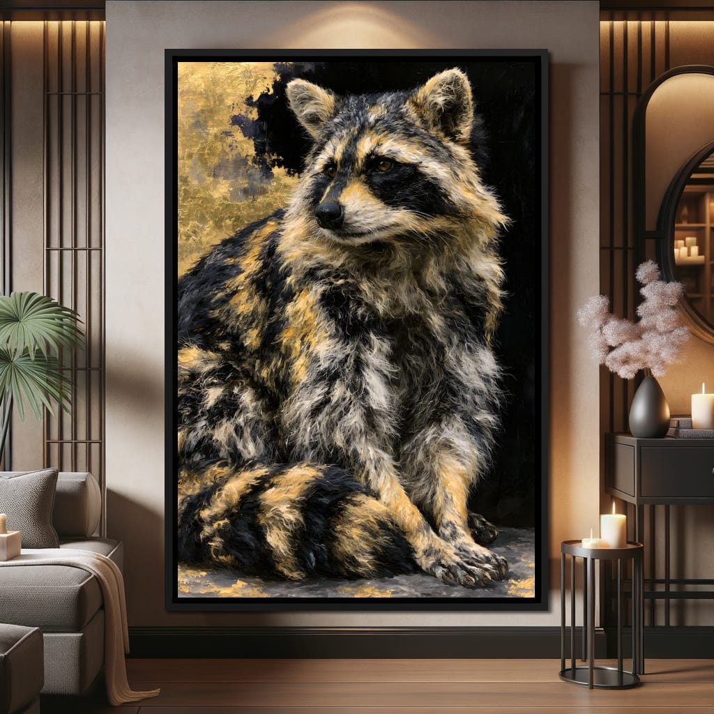 Midnight Bandit of Gilded Shadows Canvas Wall Art