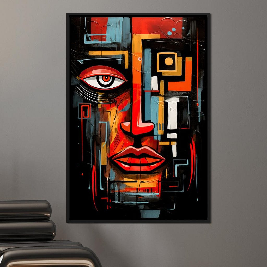 Twilight in Cubist Metropolis Canvas Wall Art