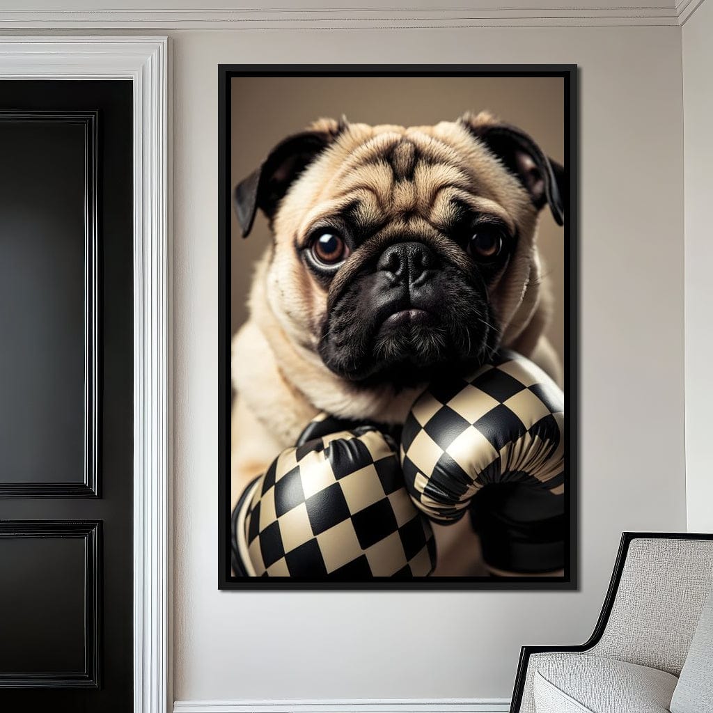 Pug Pugilist Canvas Wall Art