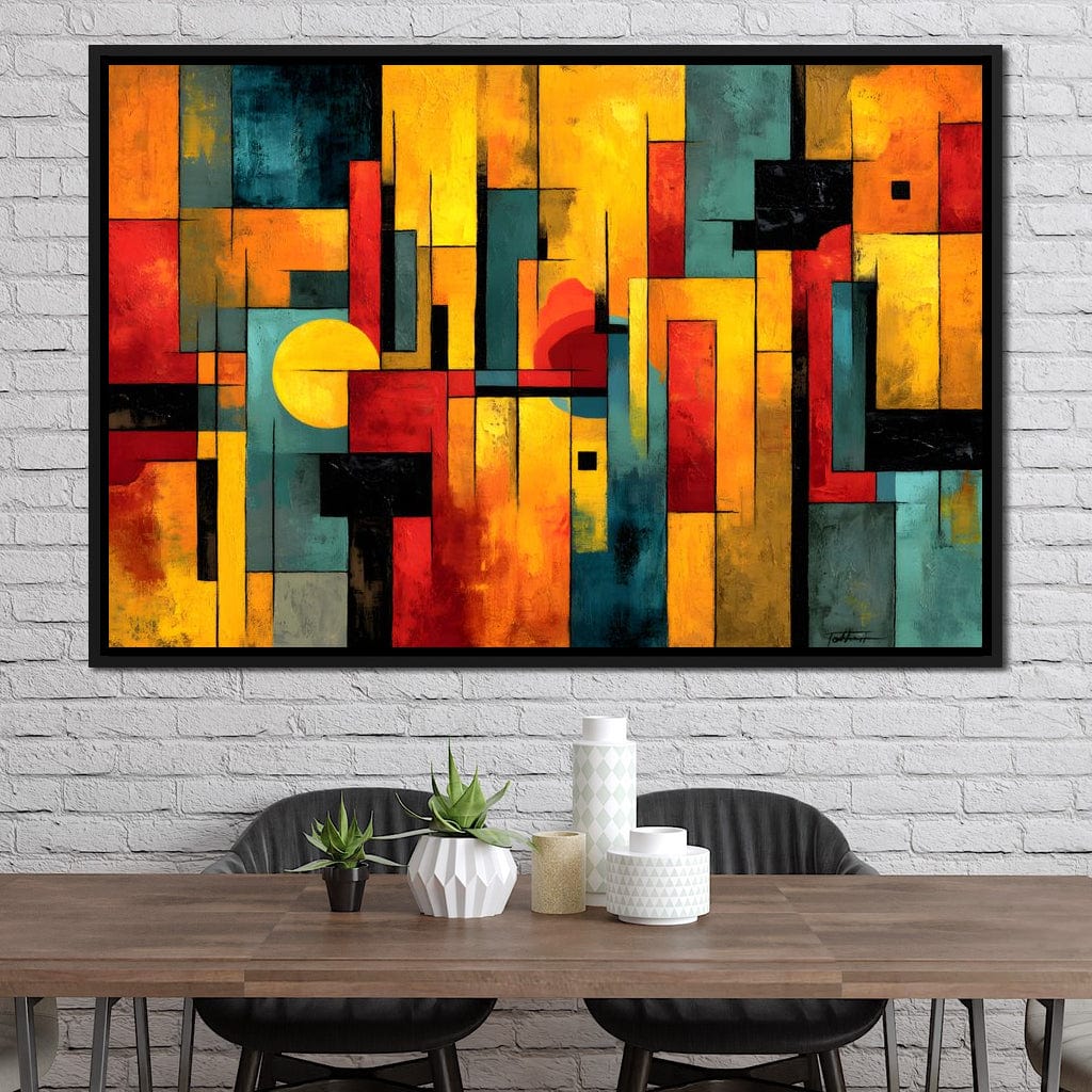 Geometric Dawn Spectrum Canvas Wall Art