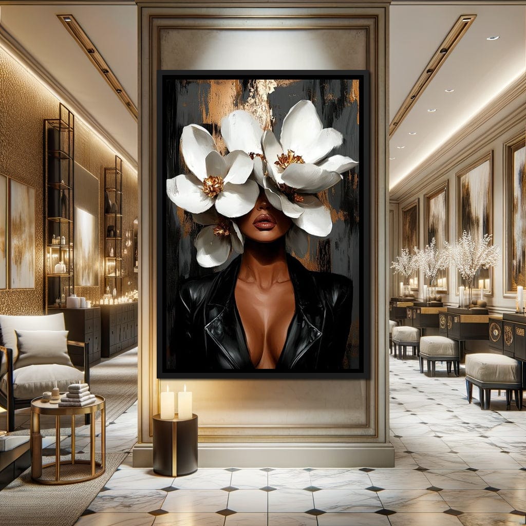 Golden Petals of Elegance Canvas Wall Art