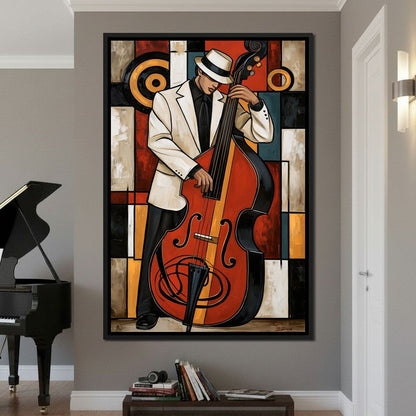Cool Jazz Rhythm And The Upright Bass Canvas Wall Art