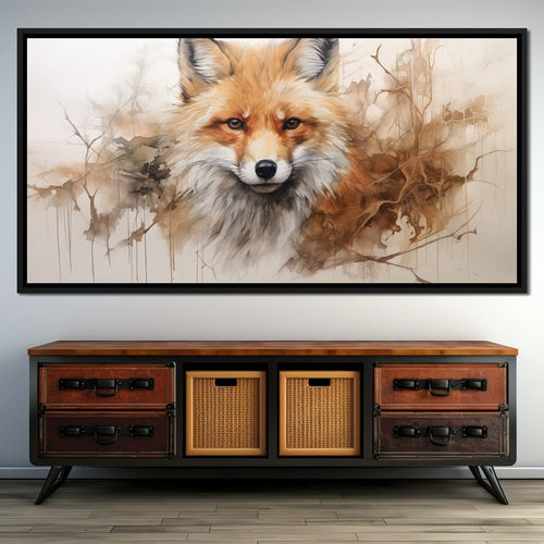 Acrylic Fox in a Fawn Whisker Dream Canvas Wall Art