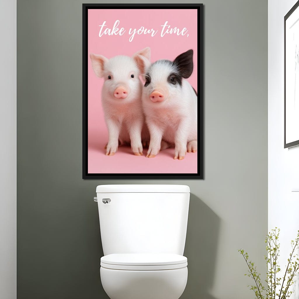 Take Your Time Piglet Pals Canvas Wall Art