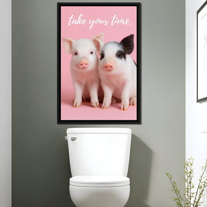 Take Your Time Piglet Pals Canvas Wall Art