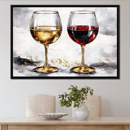 Red & White Wine Canvas Wall Art