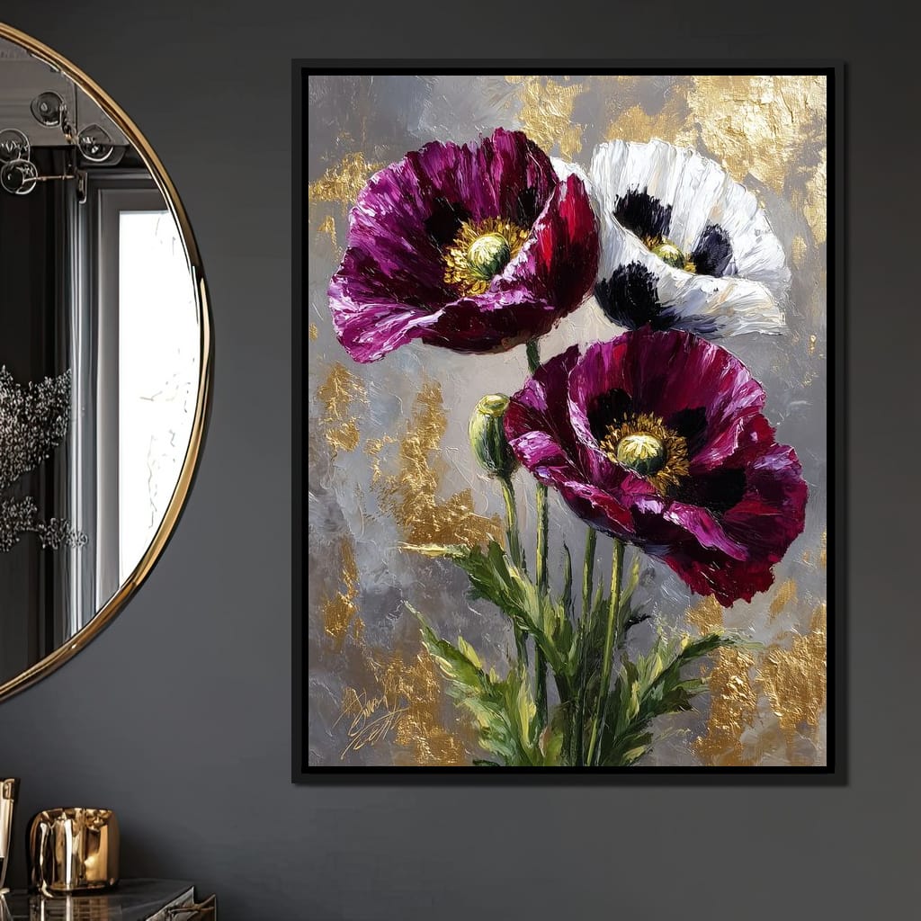 Golden Poppy Petal Sonata Canvas Wall Art