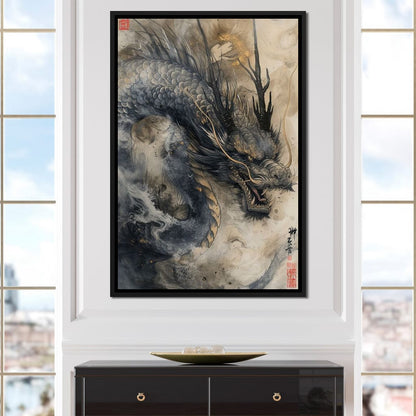 Mystic Dragon Tempest Canvas Wall Art
