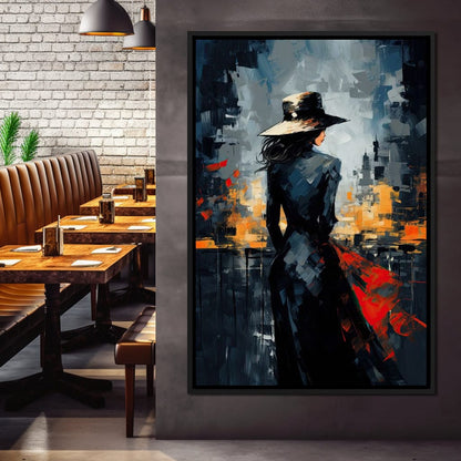 Dusk Enigma in Monochrome Canvas Wall Art