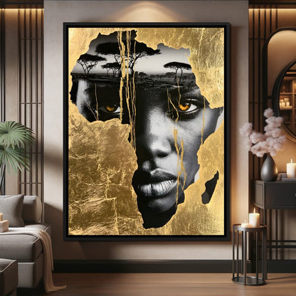 Ancestral Roots Emerging From Gilded Soil Canvas Wall Art
