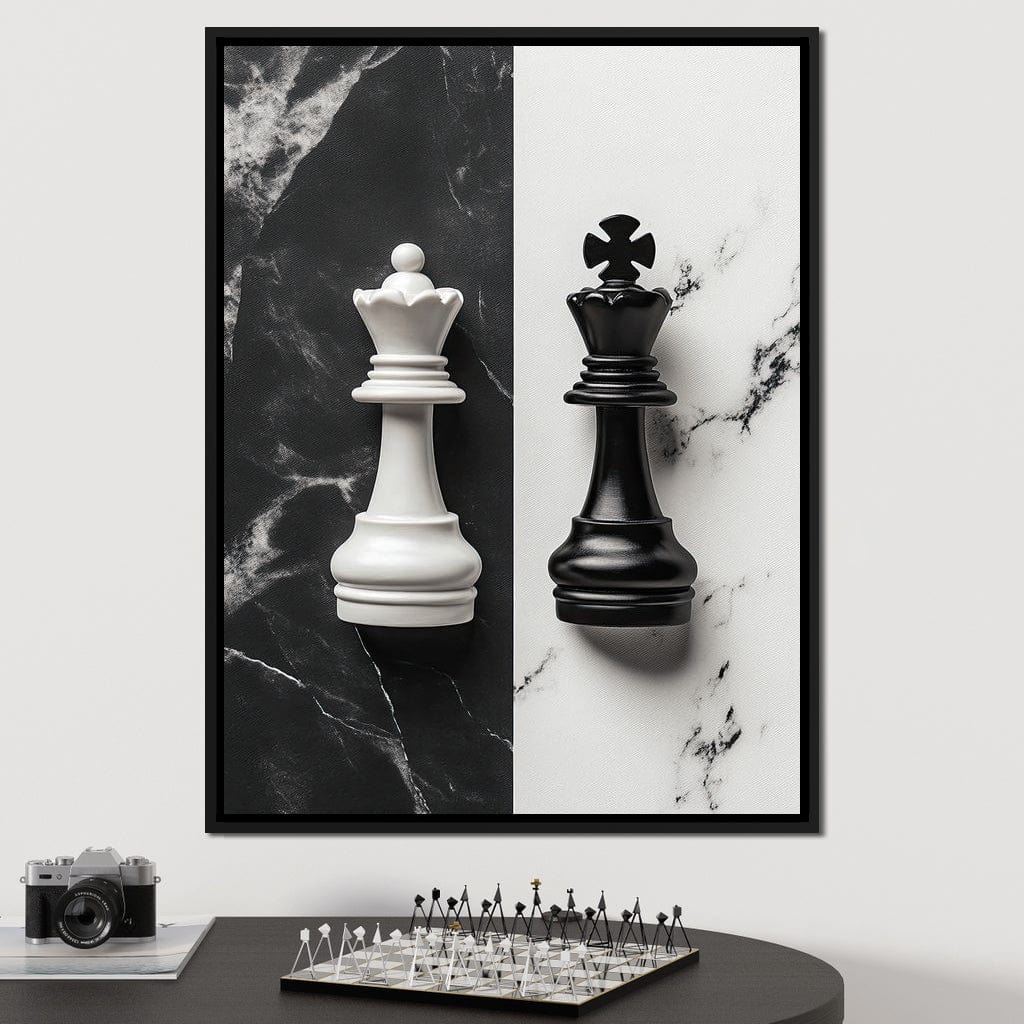 Duality of Kings Chess Contrast Canvas Wall Art