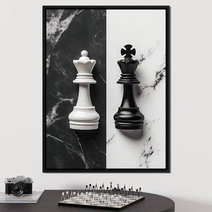 Duality of Kings Chess Contrast Canvas Wall Art