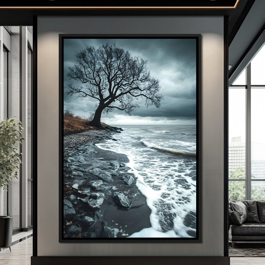 Windswept Shore Solitude Canvas Wall Art