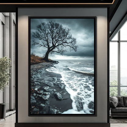 Windswept Shore Solitude Canvas Wall Art