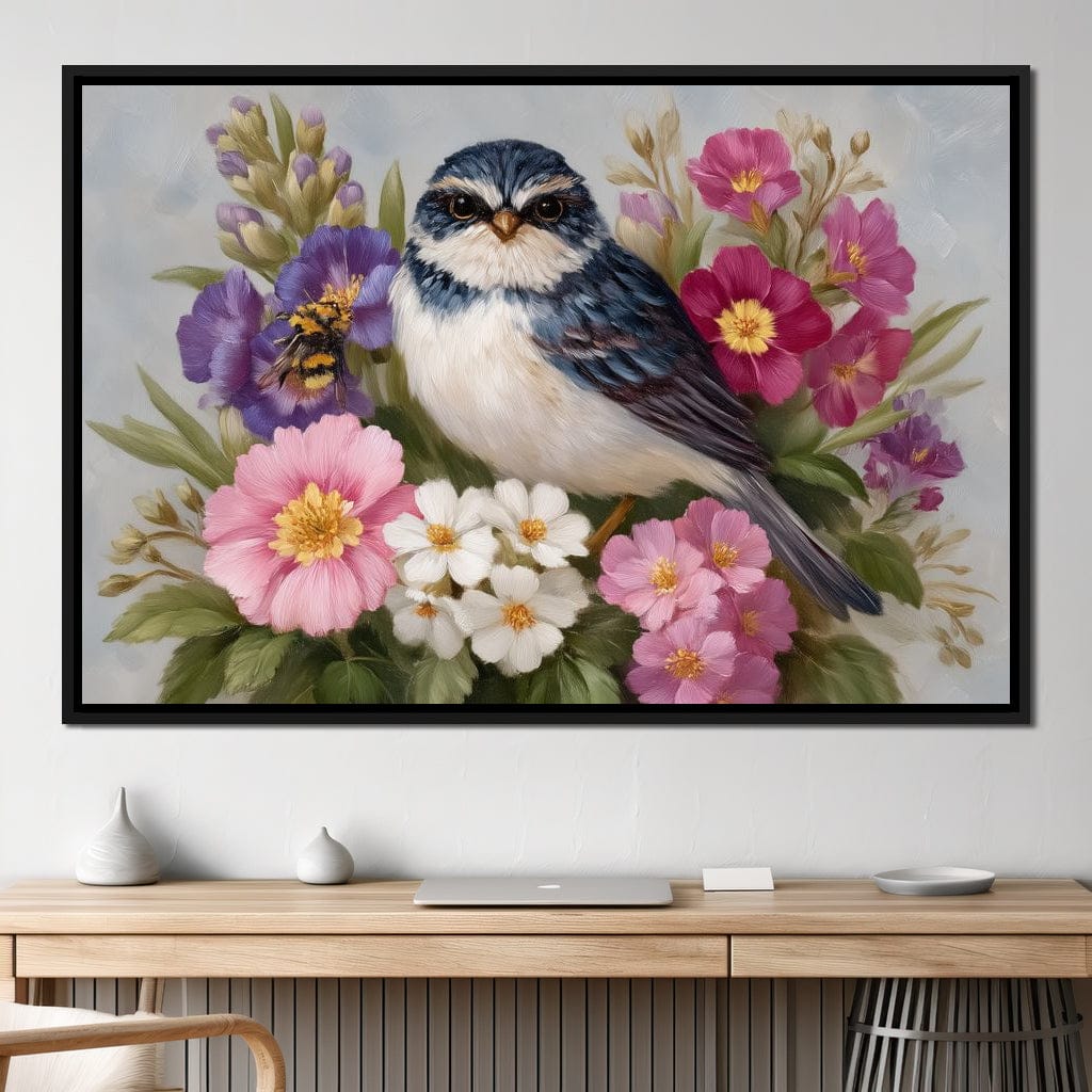 Bluebird Garden Blossom Song Canvas Wall Art
