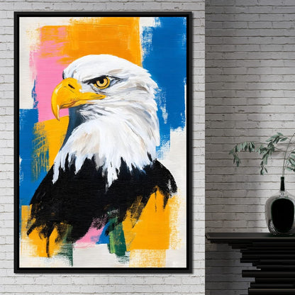 Bold Eagle Pop Portrait Canvas Wall Art