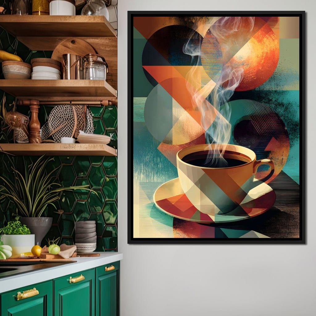 Geometric Morning Steam Ritual Canvas Wall Art
