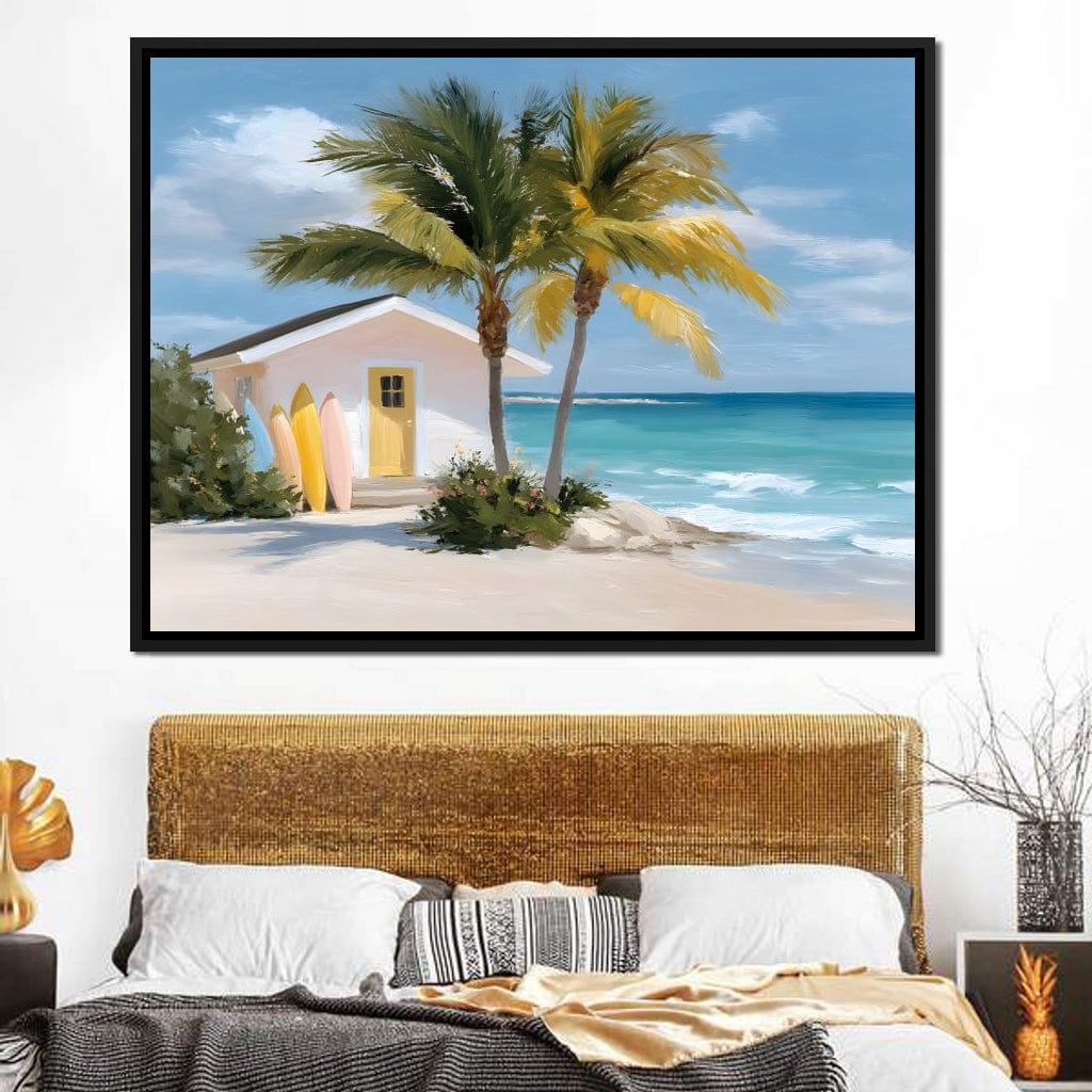 Tropical Breeze Shack Escape Canvas Wall Art