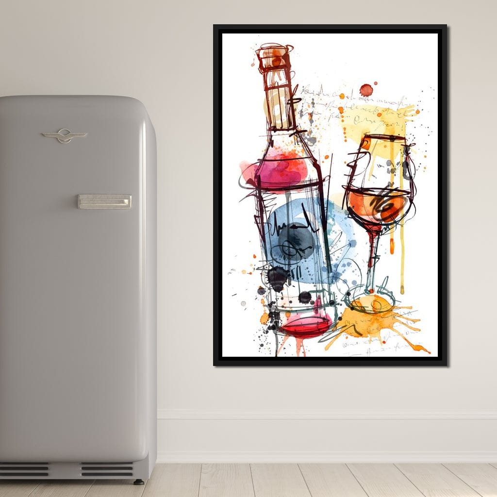 Red Wine Splash Canvas Wall Art