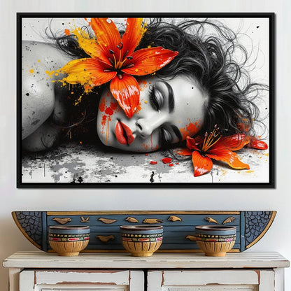 Flower Poise Canvas Wall Art