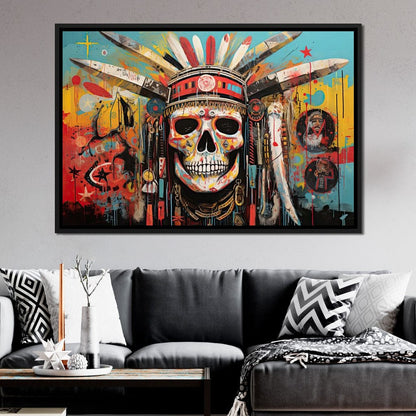 Tribal Echoes in Technicolor Canvas Wall Art