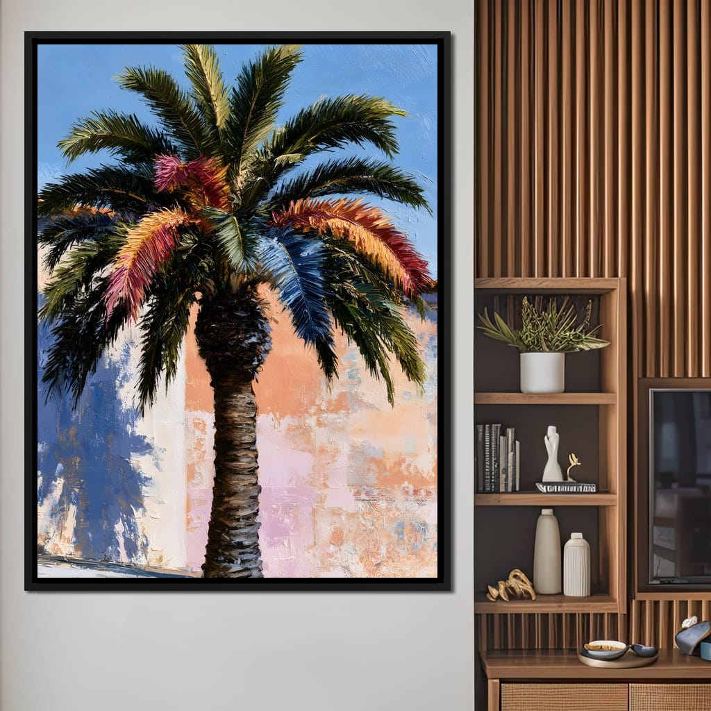 Coastal Palm Tree Canvas Wall Art