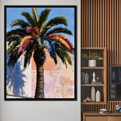 Coastal Palm Tree Canvas Wall Art