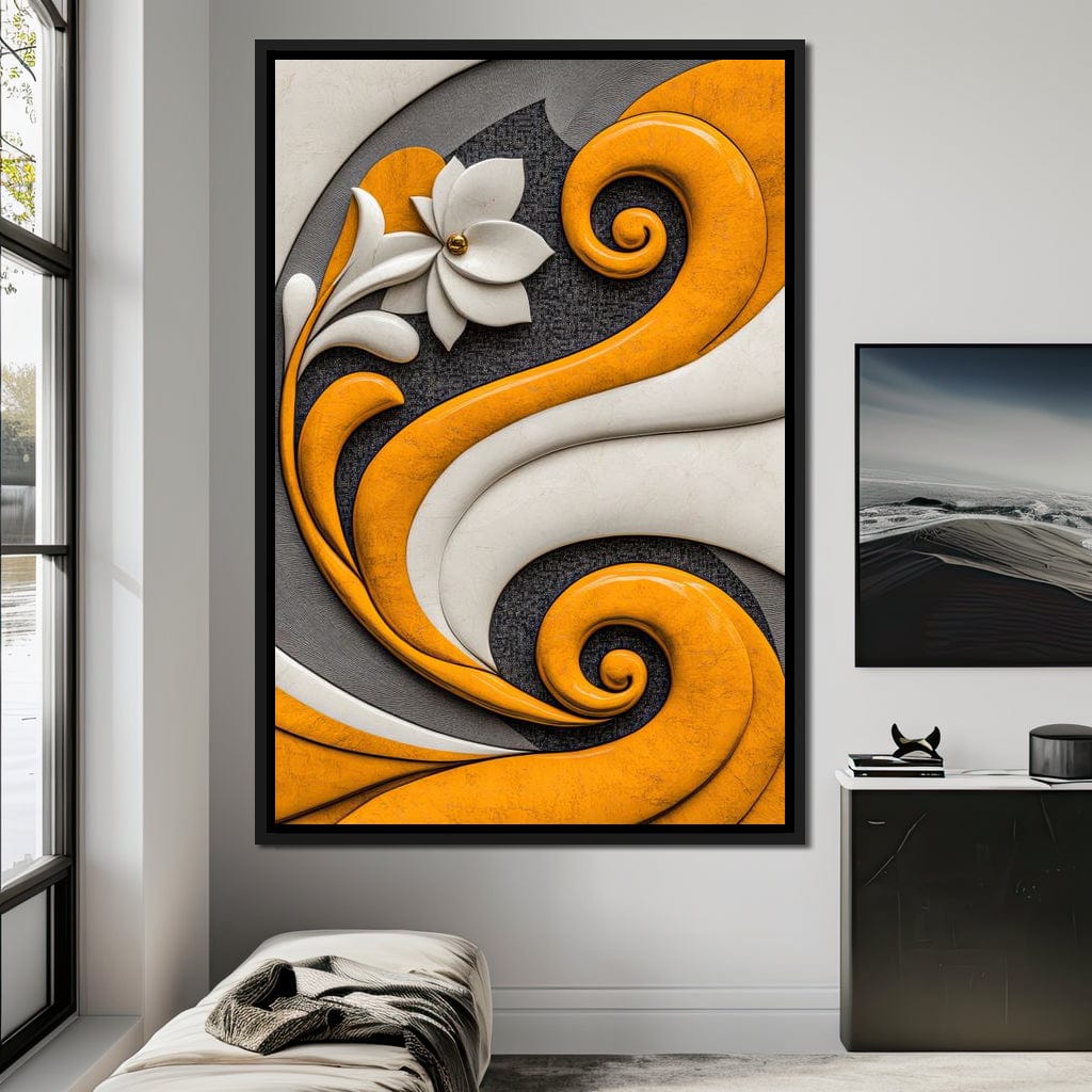 Fusion of Flower and Flow Canvas Wall Art