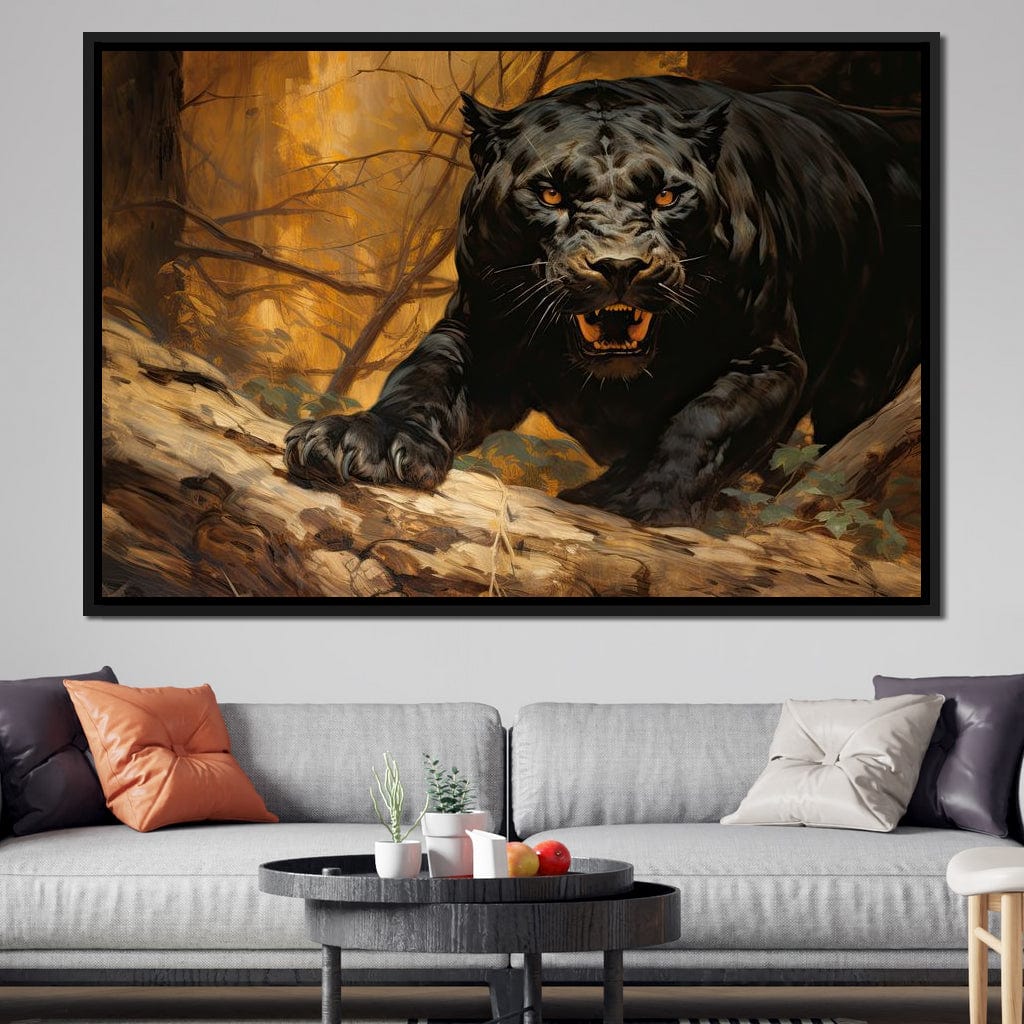 Forest Panther Canvas Wall Art