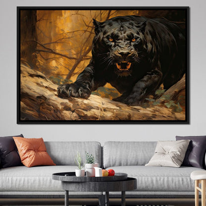 Forest Panther Canvas Wall Art