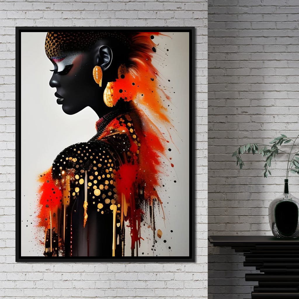 Female Portrait Paint Splash 035 Canvas Wall Art