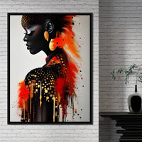 Female Portrait Paint Splash 035 Canvas Wall Art