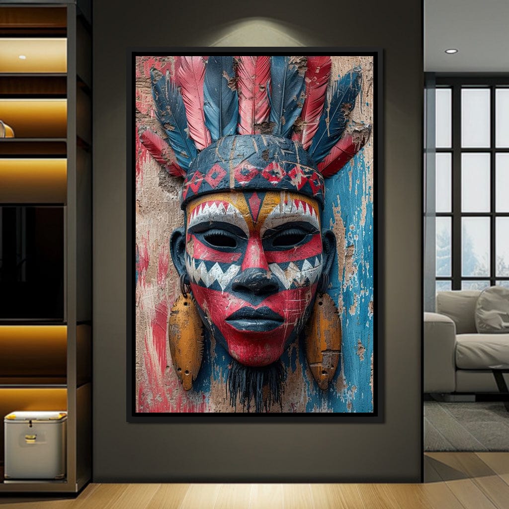 Tribal Echoes in Color Canvas Wall Art