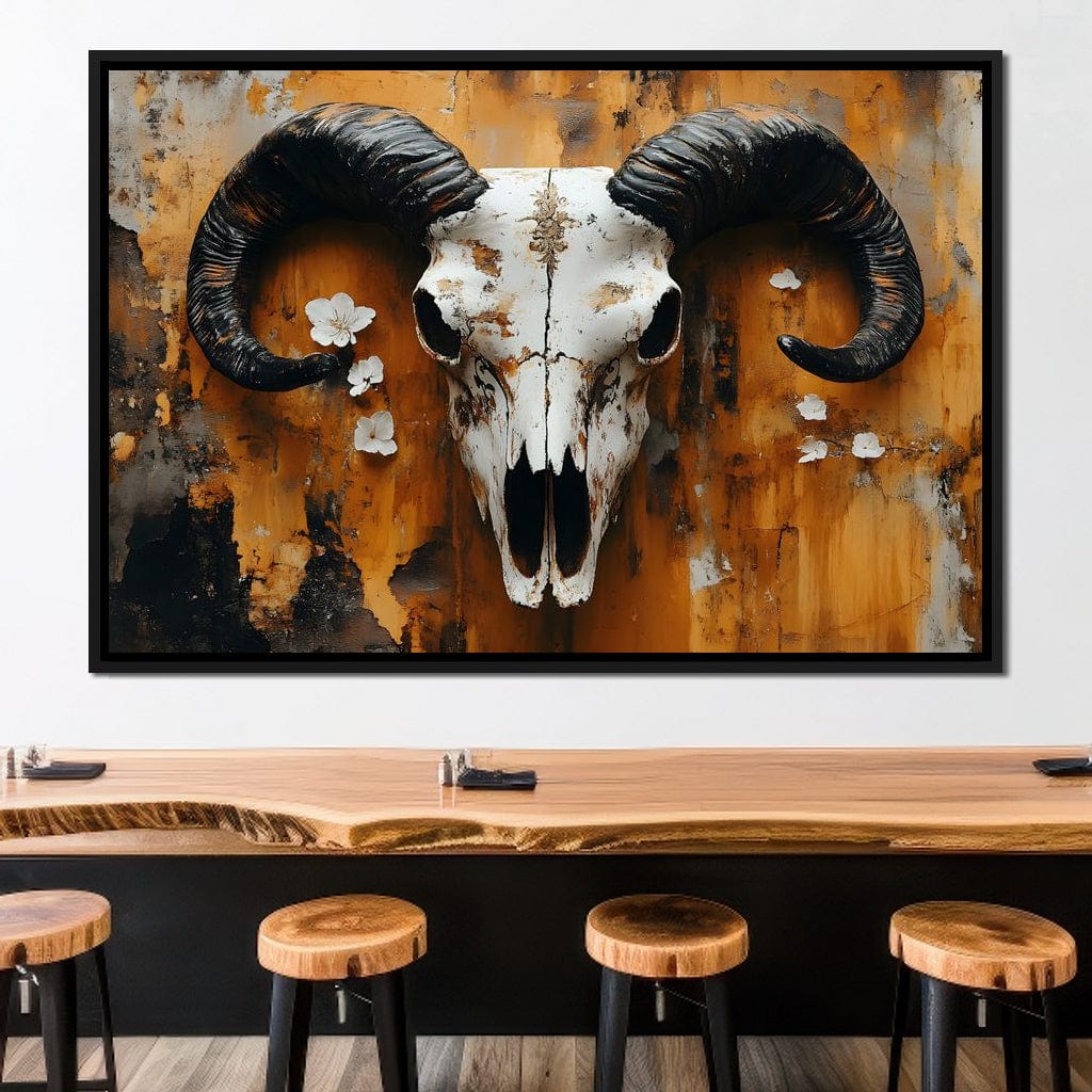 Horned Essence Rustic Elegance Canvas Wall Art