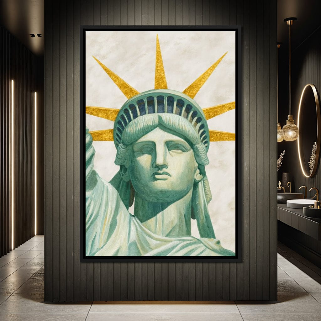 Liberty Crown Golden Rays Canvas Wall Art