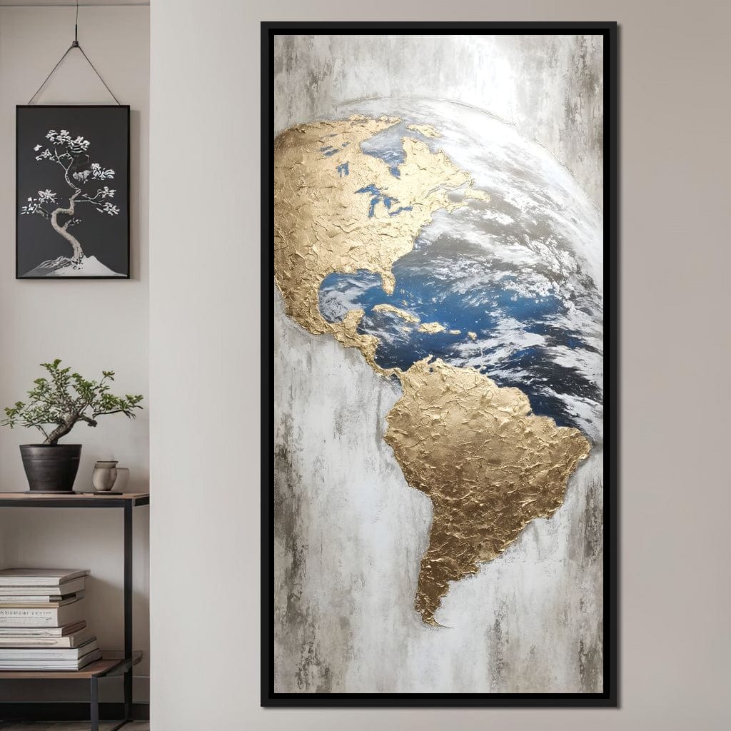 Golden Earth Reflection Canvas Wall Art