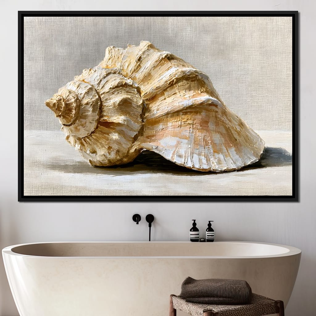 Tidal Rhythms of Coastal Shell Canvas Wall Art