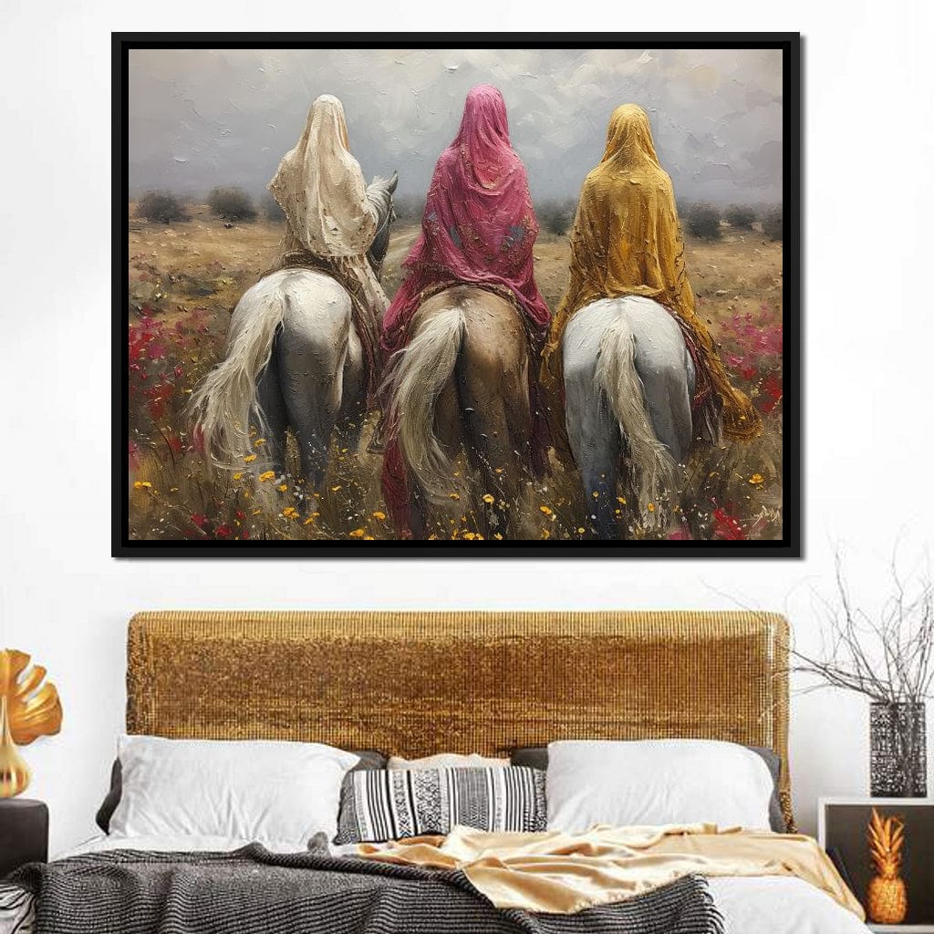 Womens Horse Riding Canvas Wall Art
