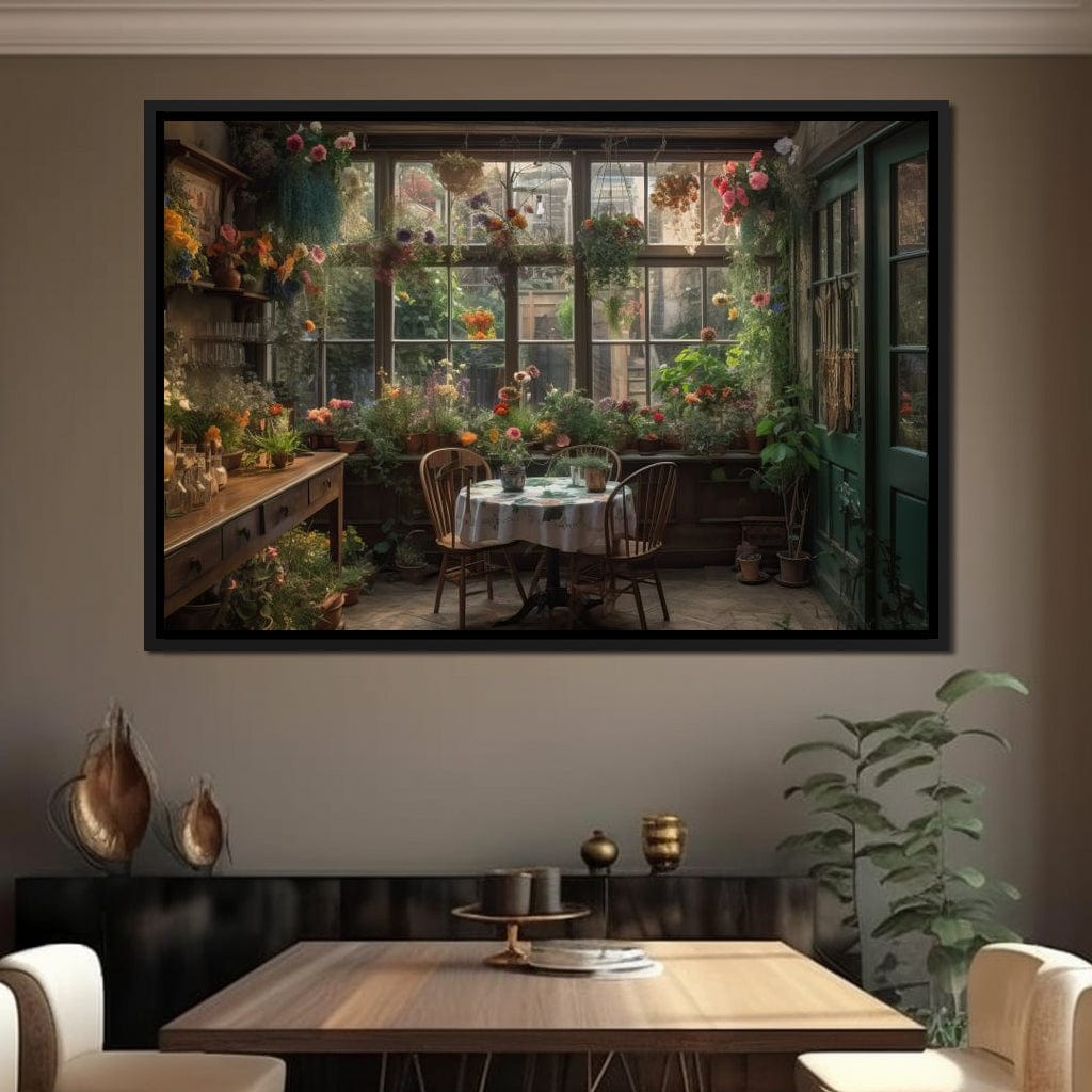 Backyard Floral Kitchen Canvas Wall Art