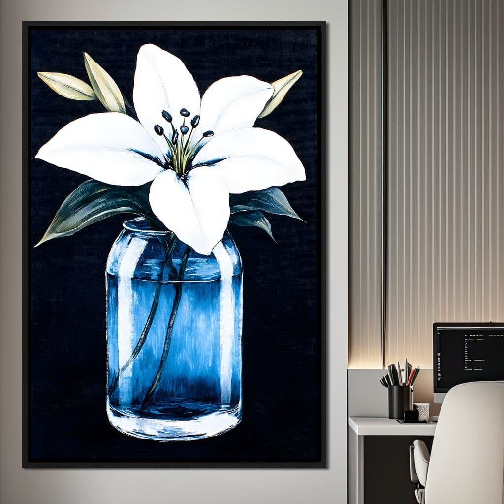 Petals In Glass Reflection Canvas Wall Art