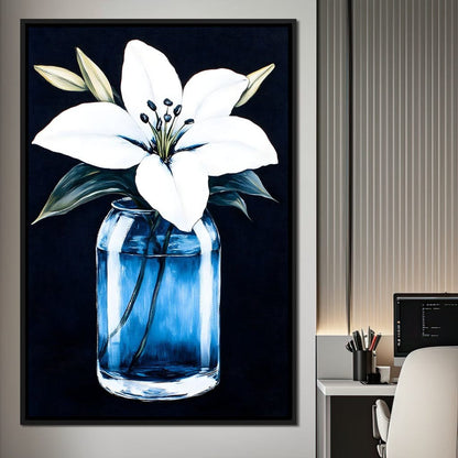 Petals In Glass Reflection Canvas Wall Art