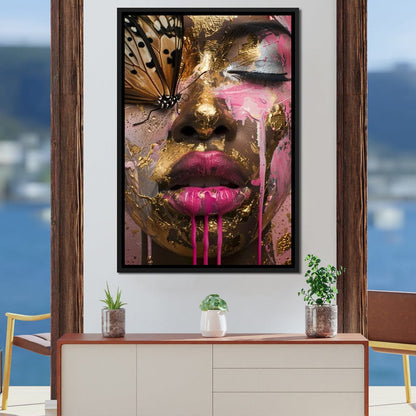 Golden Monarch Radiance Canvas Wall Art