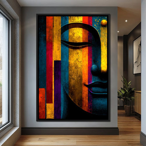 Radiant Stripes of Tranquil Face Canvas Wall Art