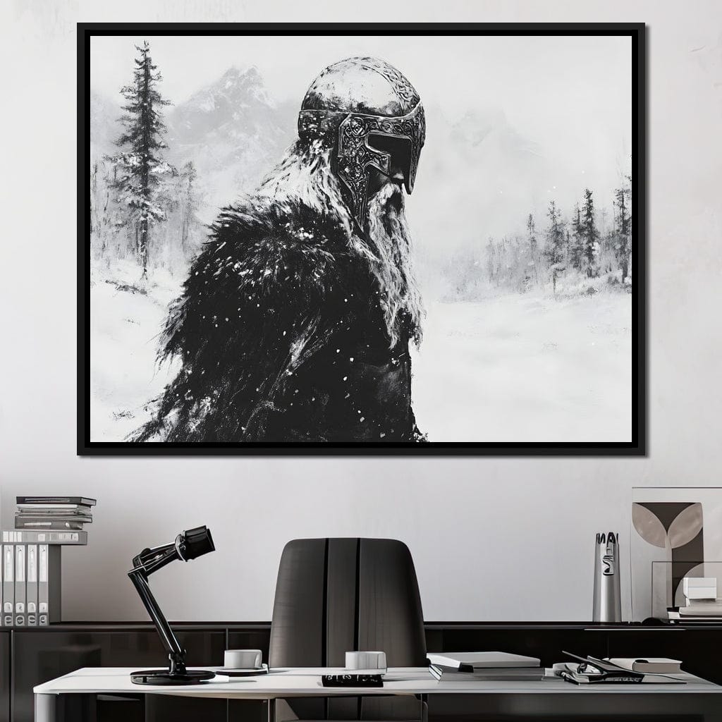 Viking Saga In Winter Majesty Canvas Wall Art