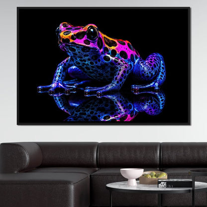 Electric Dart Frog Canvas Wall Art