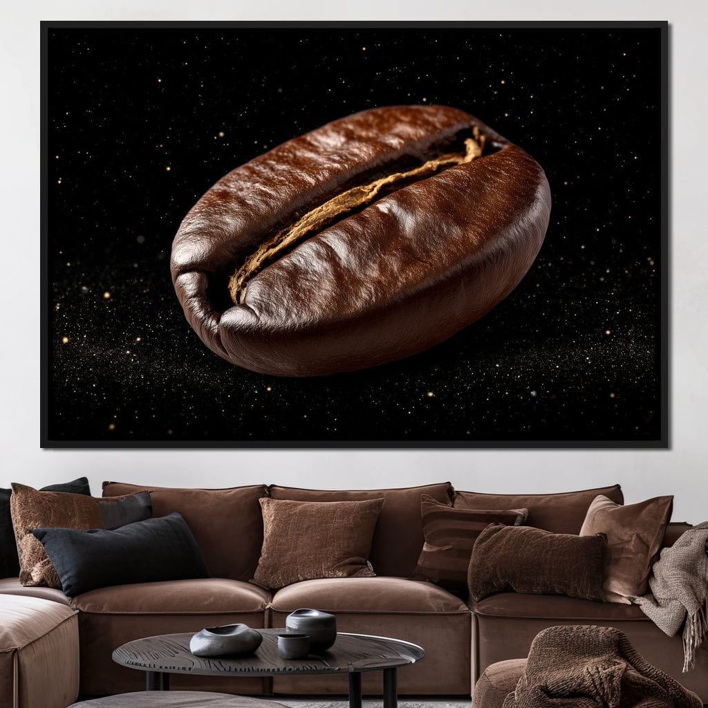 Cosmic Coffee Bean Orbit Canvas Wall Art