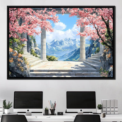Mountain Blossom Panorama Canvas Wall Art