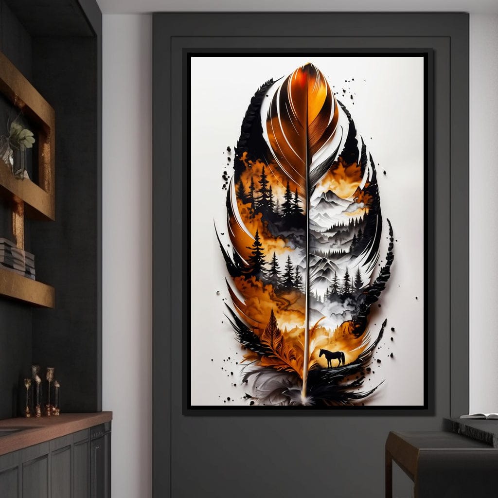 Nature in a Feather Canvas Wall Art